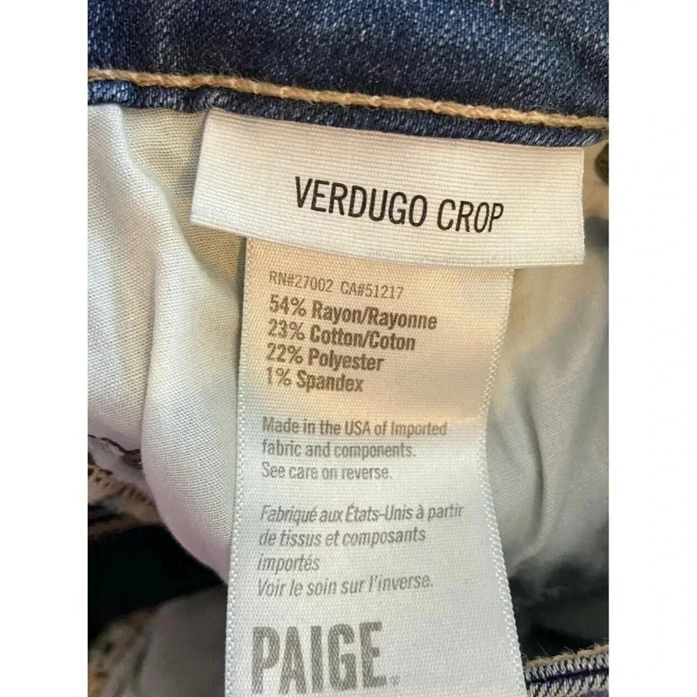 Paige Jeans Verdugo Crop Medium Wash Size 25